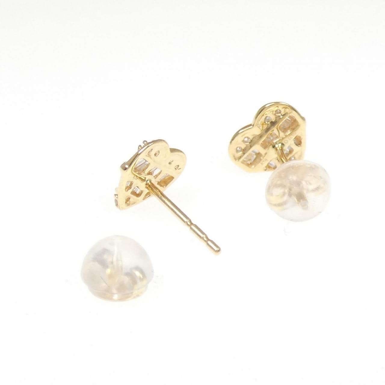 K18YG ハート ダイヤモンド ピアス 0.20CT