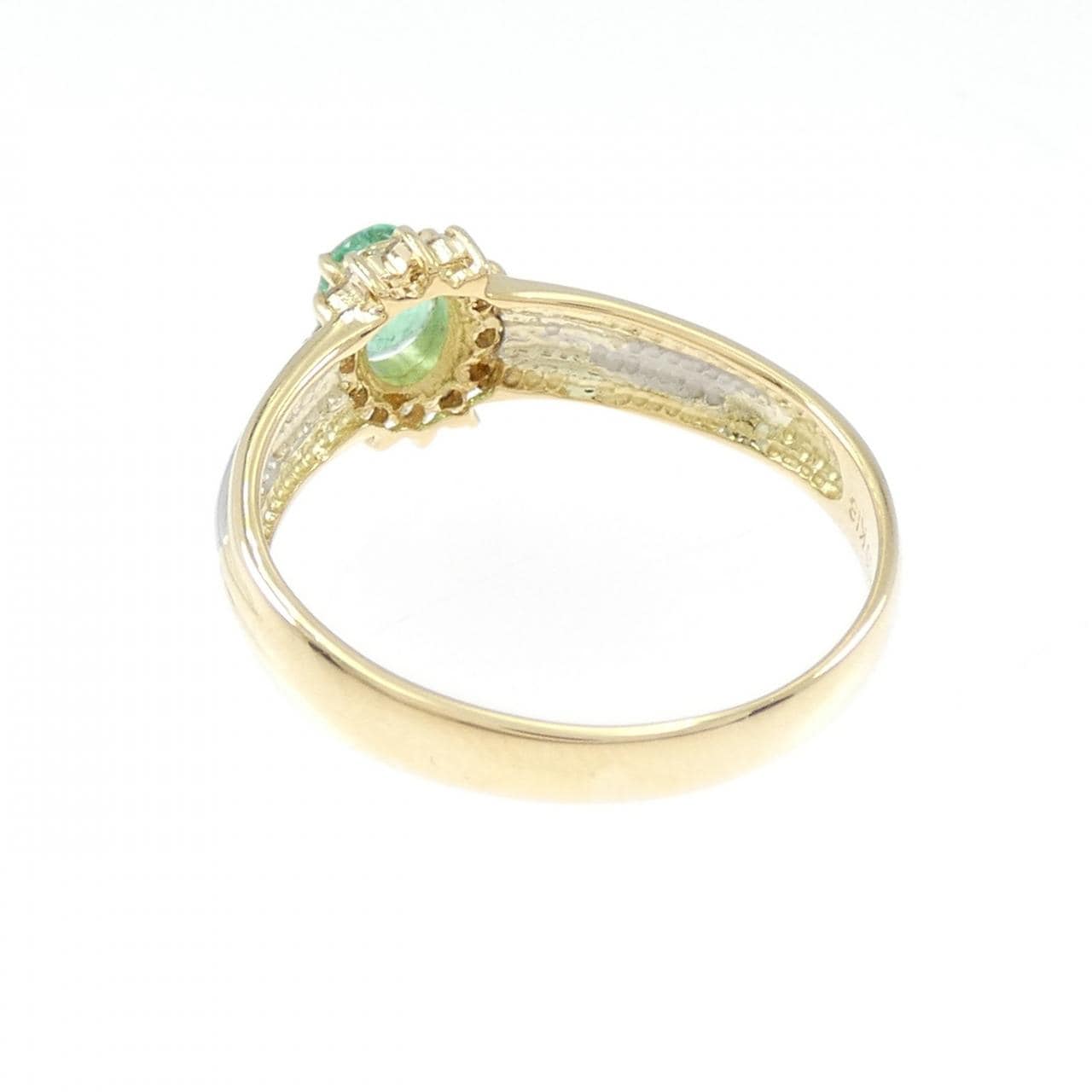 K18YG/PT900 エメラルド リング 0.28CT