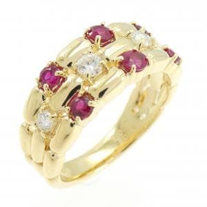 K18YG ルビー リング 0.40CT