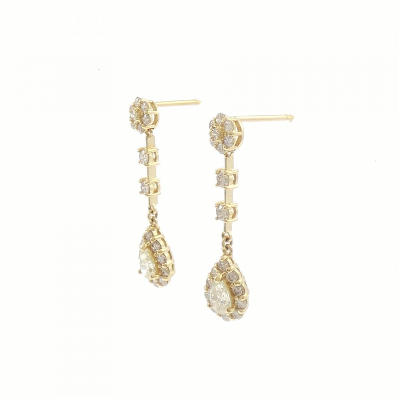 【新品】K18YG ダイヤモンド ピアス 0.80CT