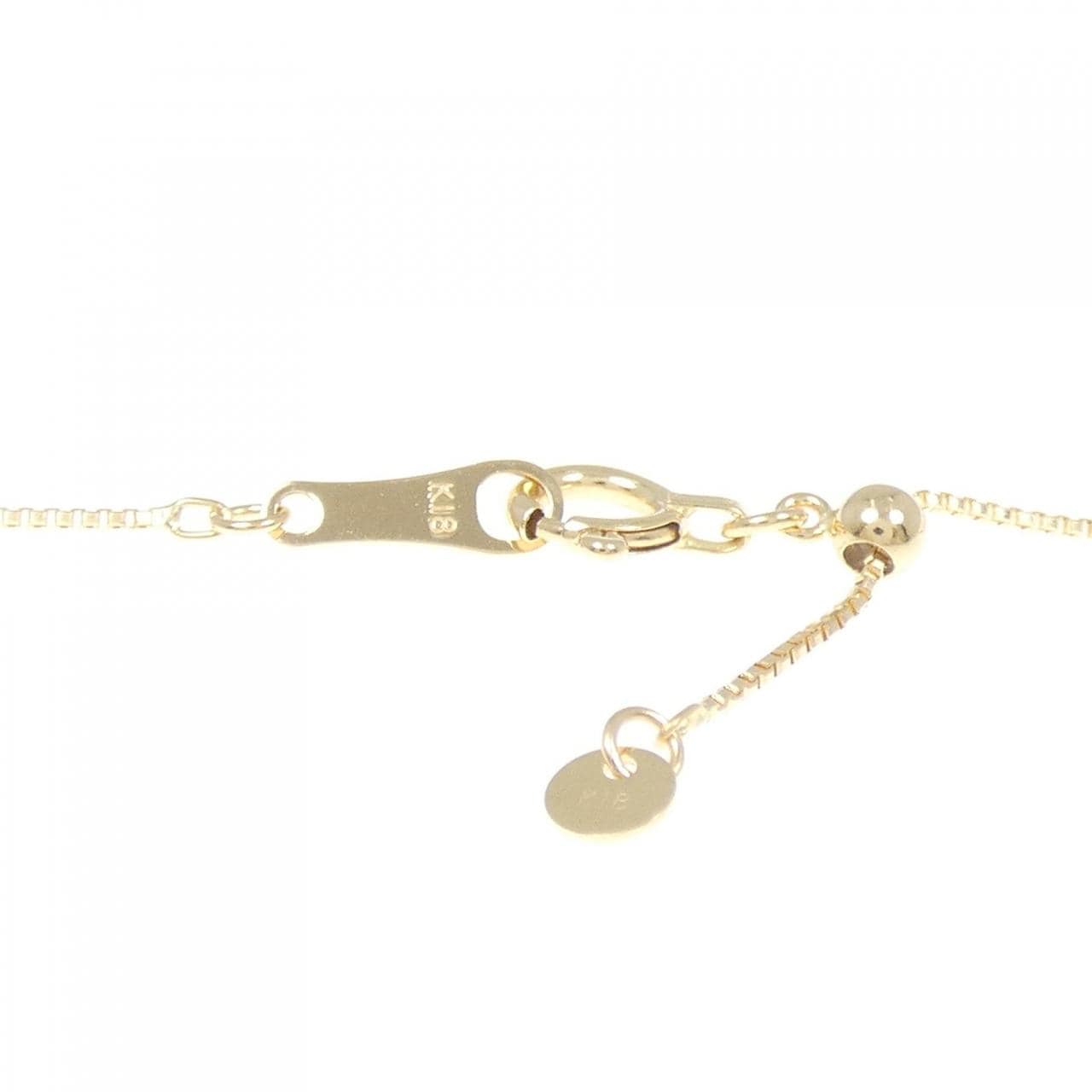 K18YG フラワー ダイヤモンド ネックレス 0.15CT