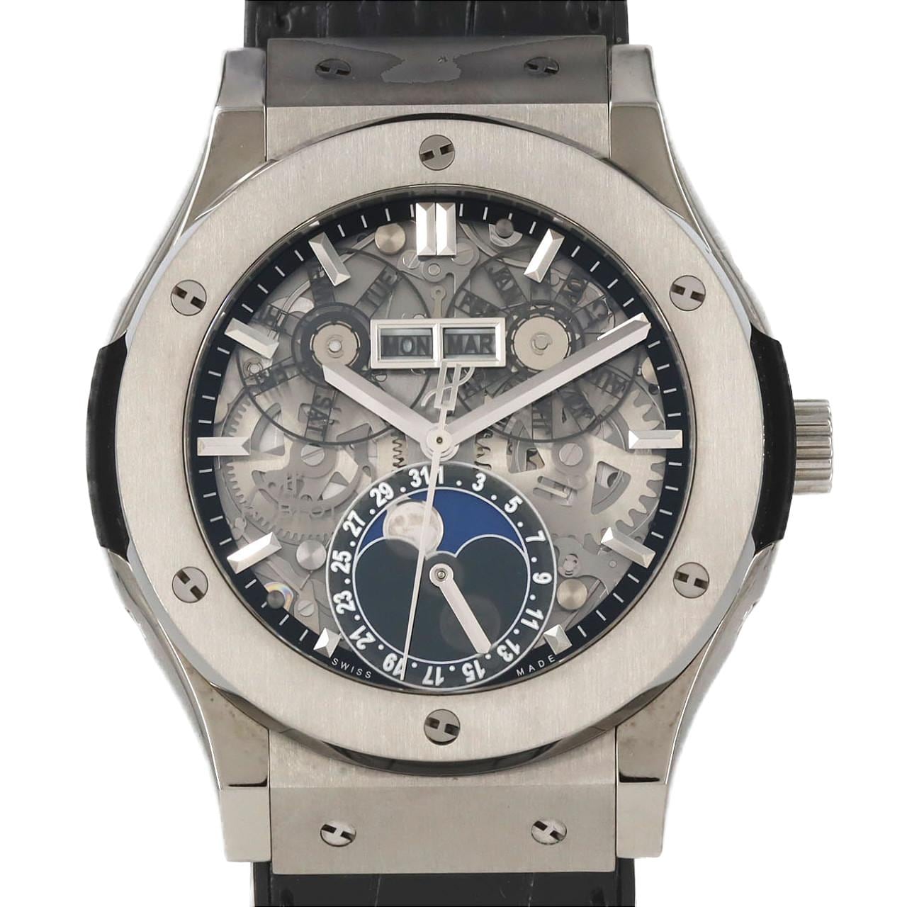 ウブロ クラシックフュージョンアエロフュージョンムーンフェイズチタニウム 517.NX.0170.LR TI 自動巻