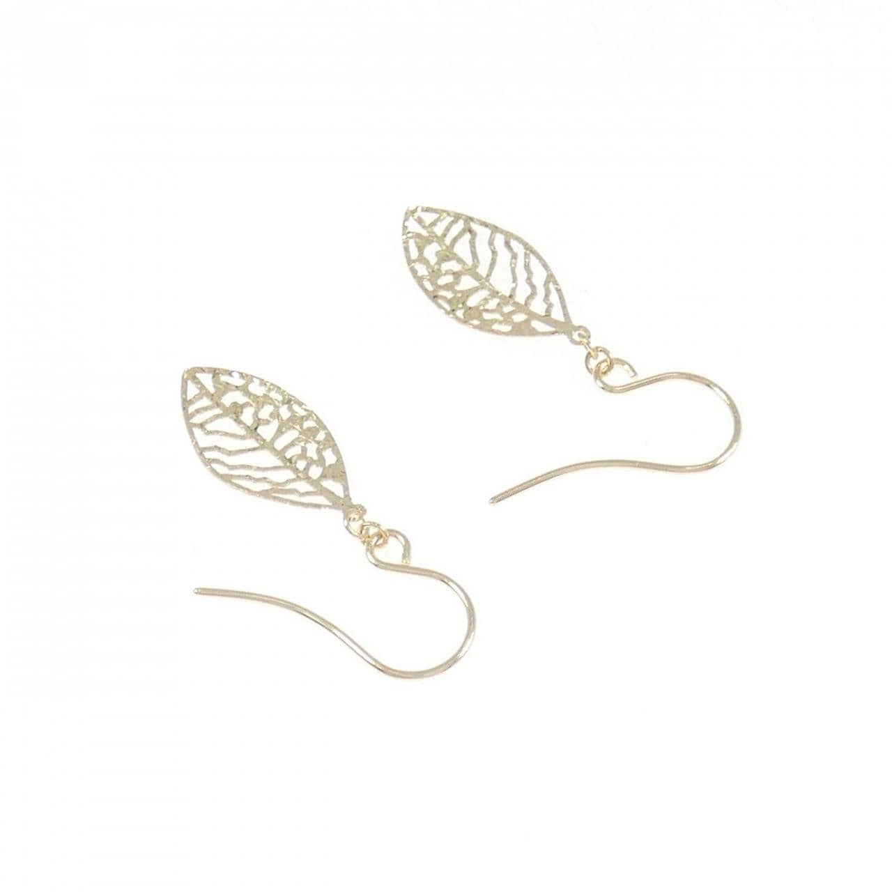 K14YG リーフ ピアス