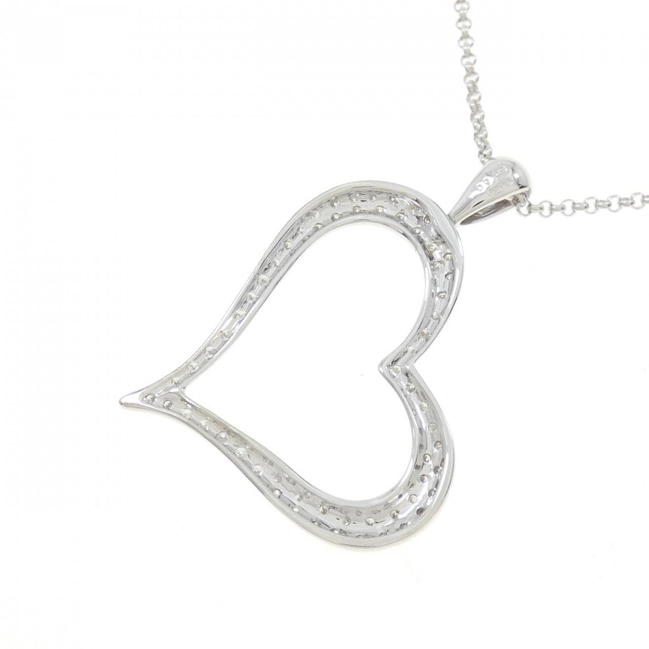 K18WG Heart Diamond Necklace 0.60CT