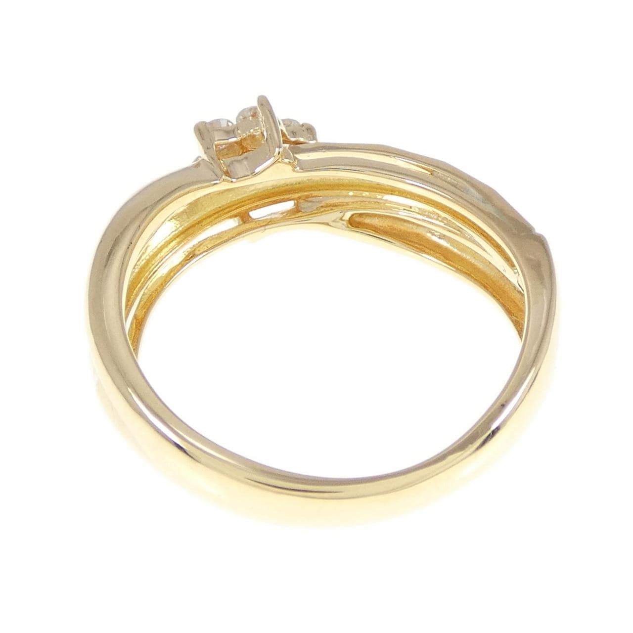 K18YG フラワー ダイヤモンド リング 0.19CT