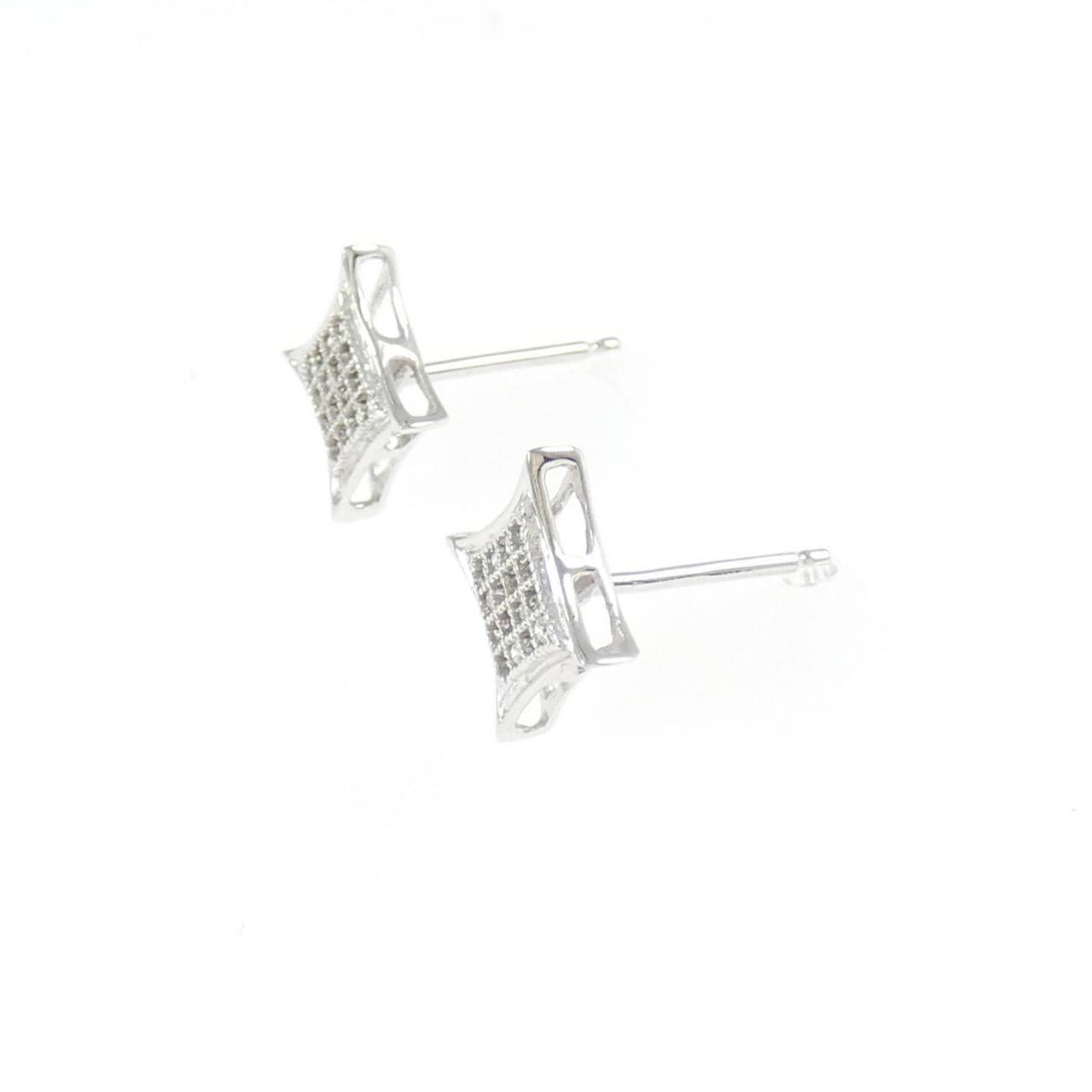 K18WG ダイヤモンド ピアス 0.10CT