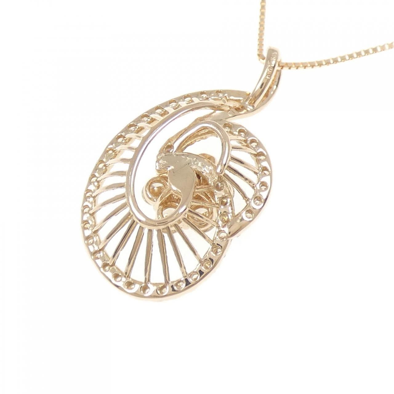 K18PG フラワー ダイヤモンド ネックレス 1.00CT