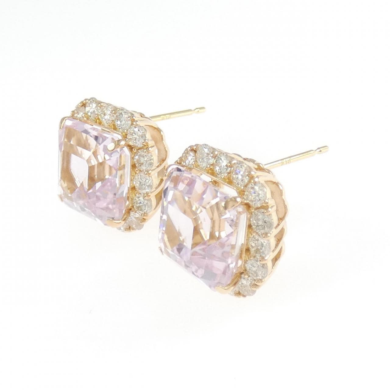 K18PG クンツァイト ピアス 12.45CT