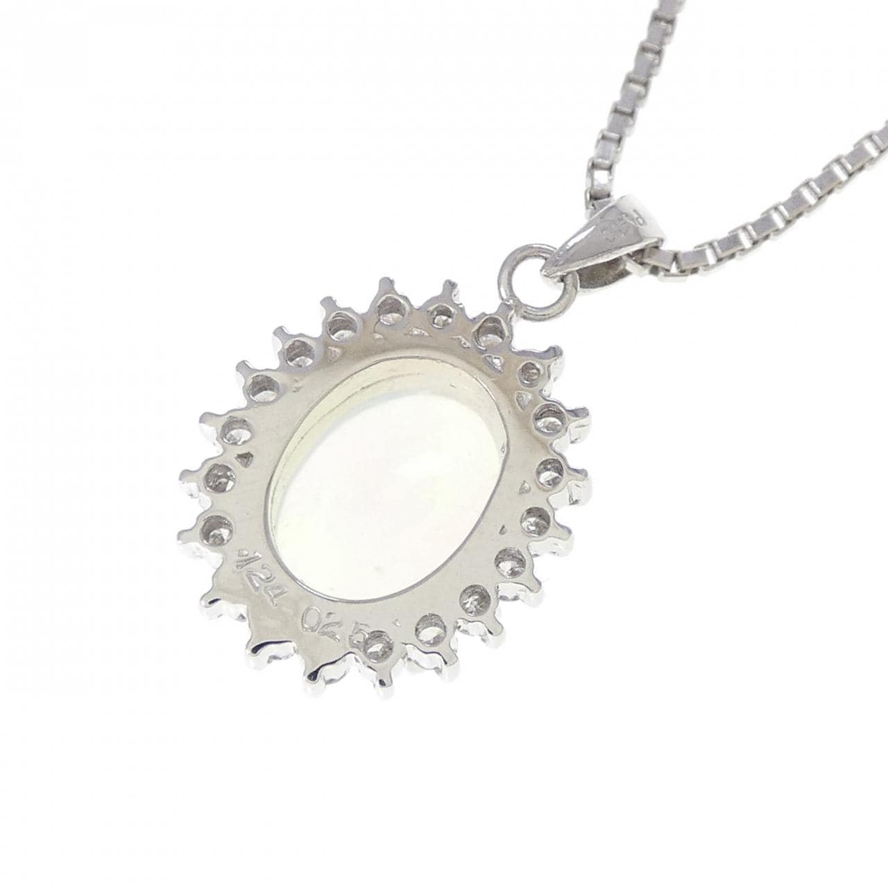 PT900/PT850 合成オパール ネックレス 1.24CT