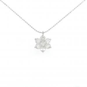 PT900/PT850 フラワー ダイヤモンド ネックレス 1.00CT