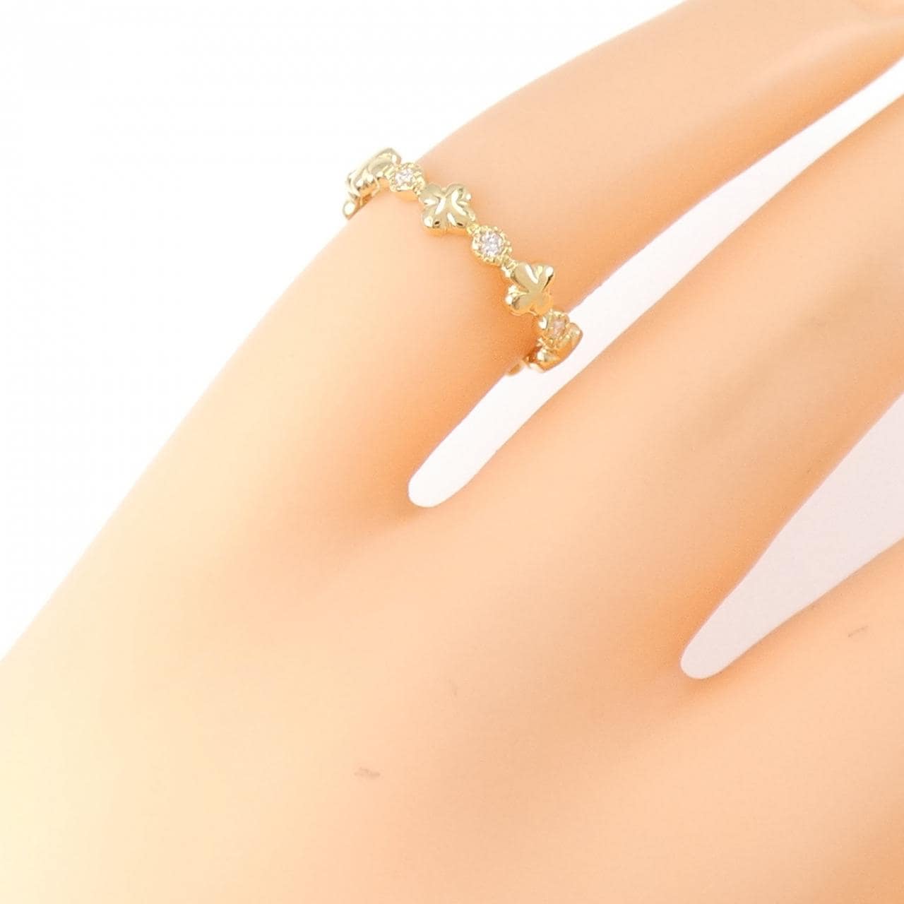 K18YG ダイヤモンド ピンキーリング 0.06CT