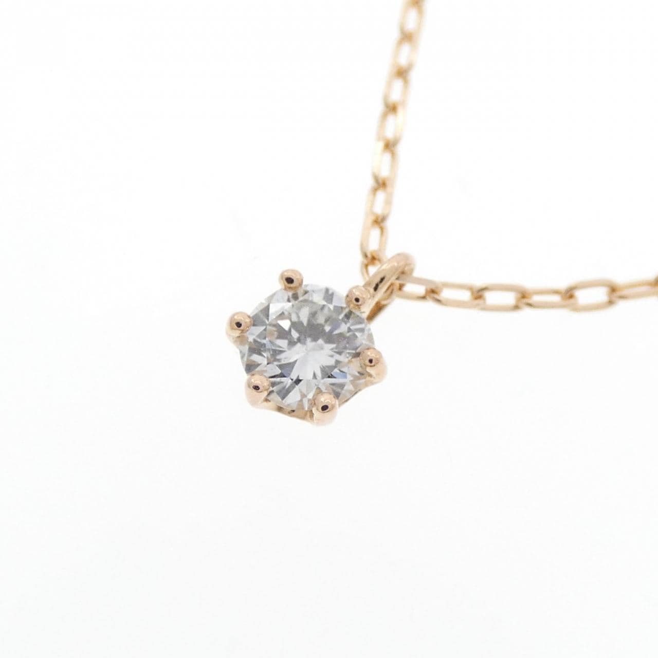 K18PG ソリティア ダイヤモンド ネックレス 0.17CT