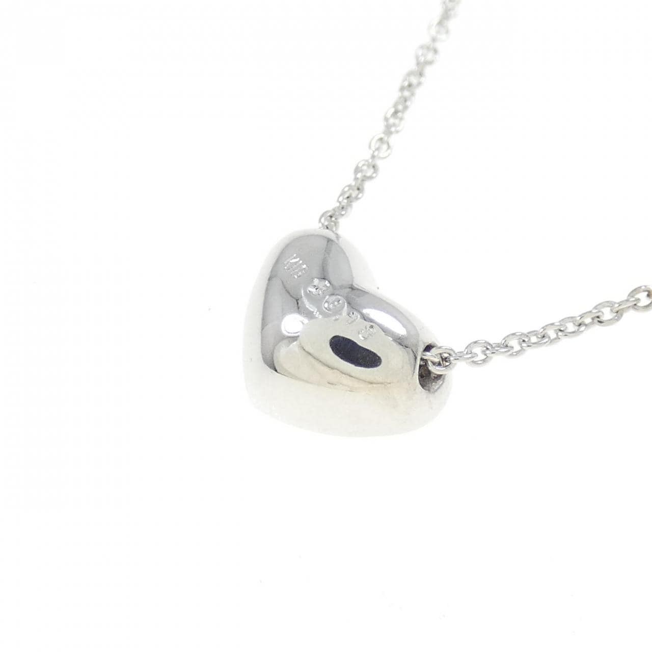 K18WG/K18BG Heart Diamond Necklace 0.13CT