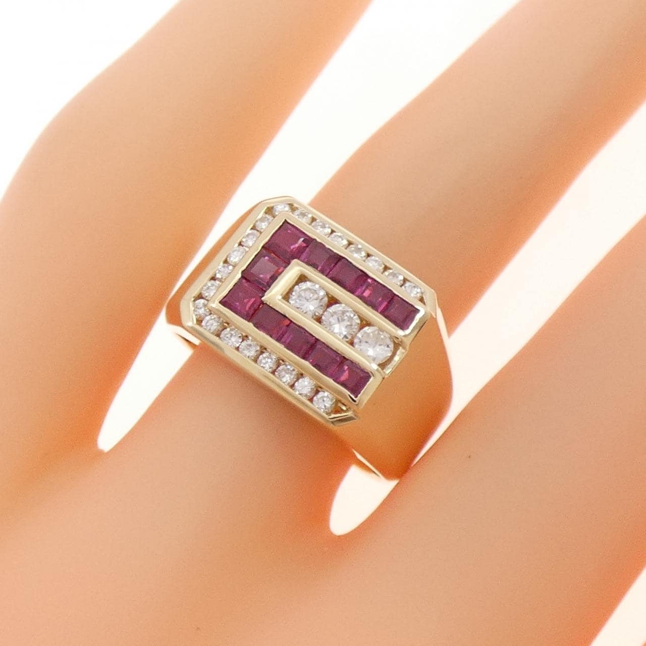 K18YG ルビー リング 0.86CT