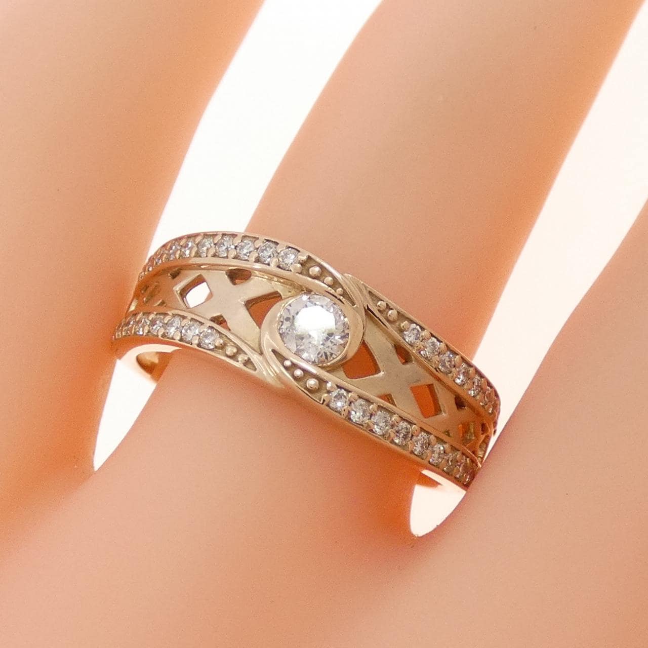 K18PG ダイヤモンド リング 0.36CT