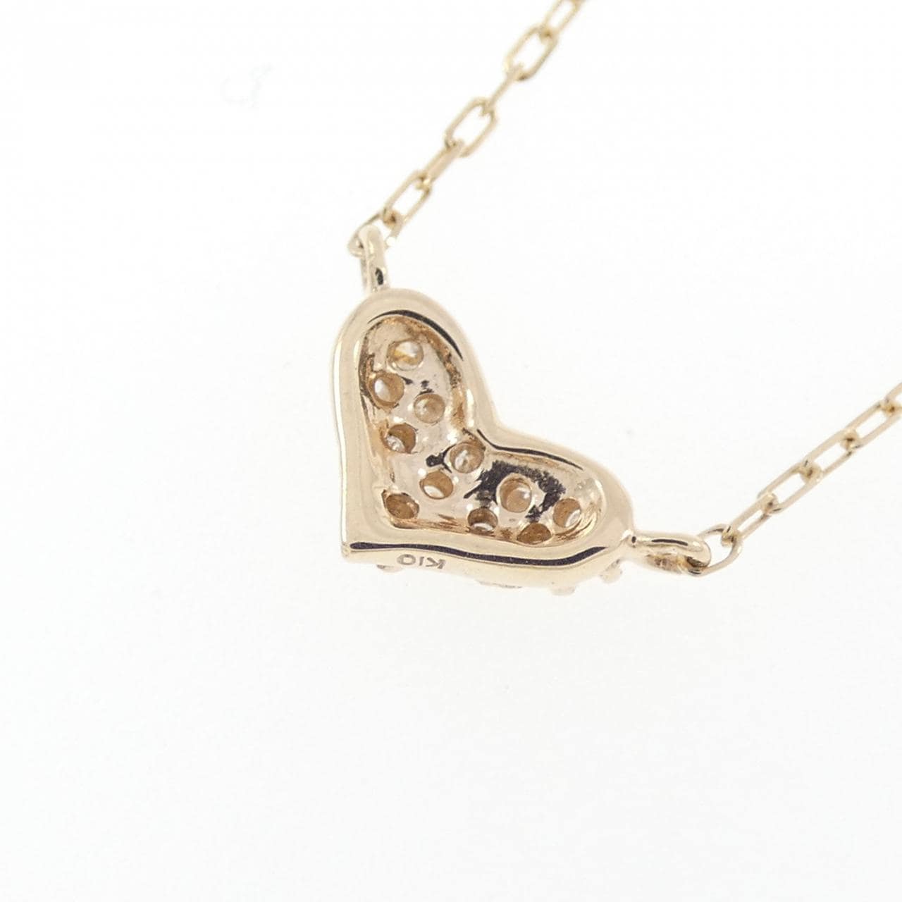 K10YG ハート ダイヤモンド ネックレス 0.05CT