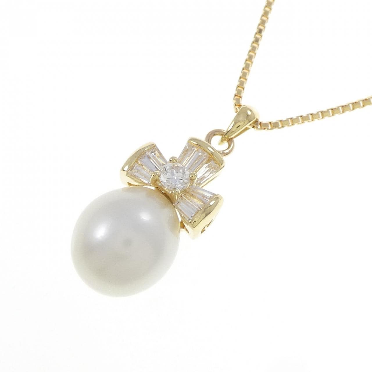 K18YG 白蝶パール ネックレス