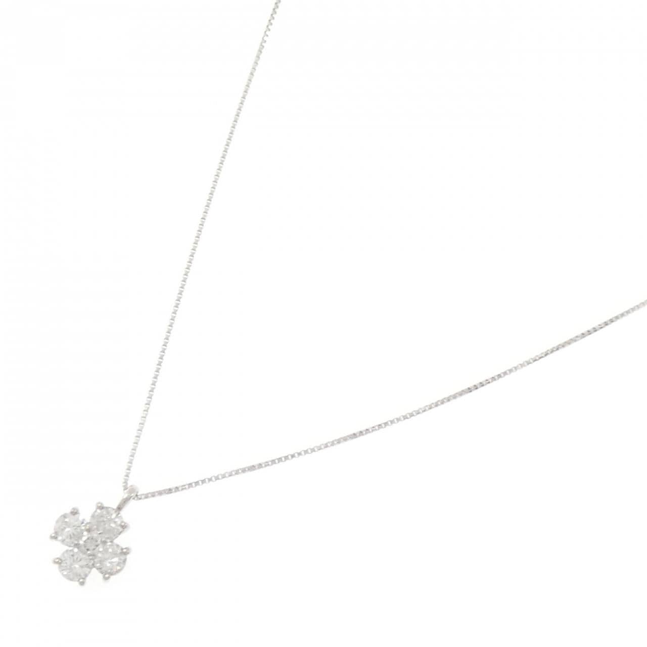 PT900/PT850 フラワー ダイヤモンド ネックレス 0.50CT