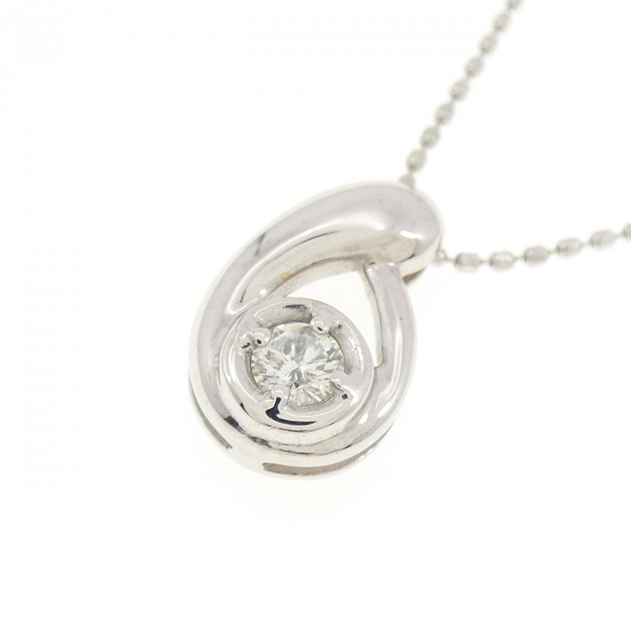 K18WG/750WG ダイヤモンド ネックレス 0.10CT
