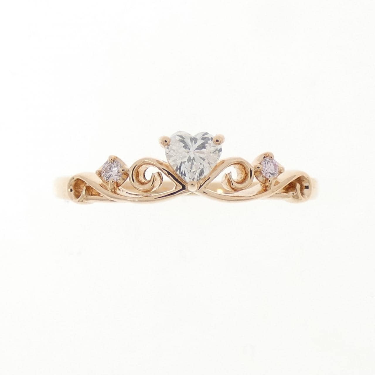 K10PG ハート ダイヤモンド リング 0.12CT