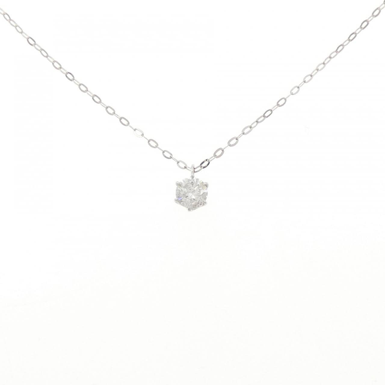 K18WG ソリティア ダイヤモンド ネックレス 0.32CT