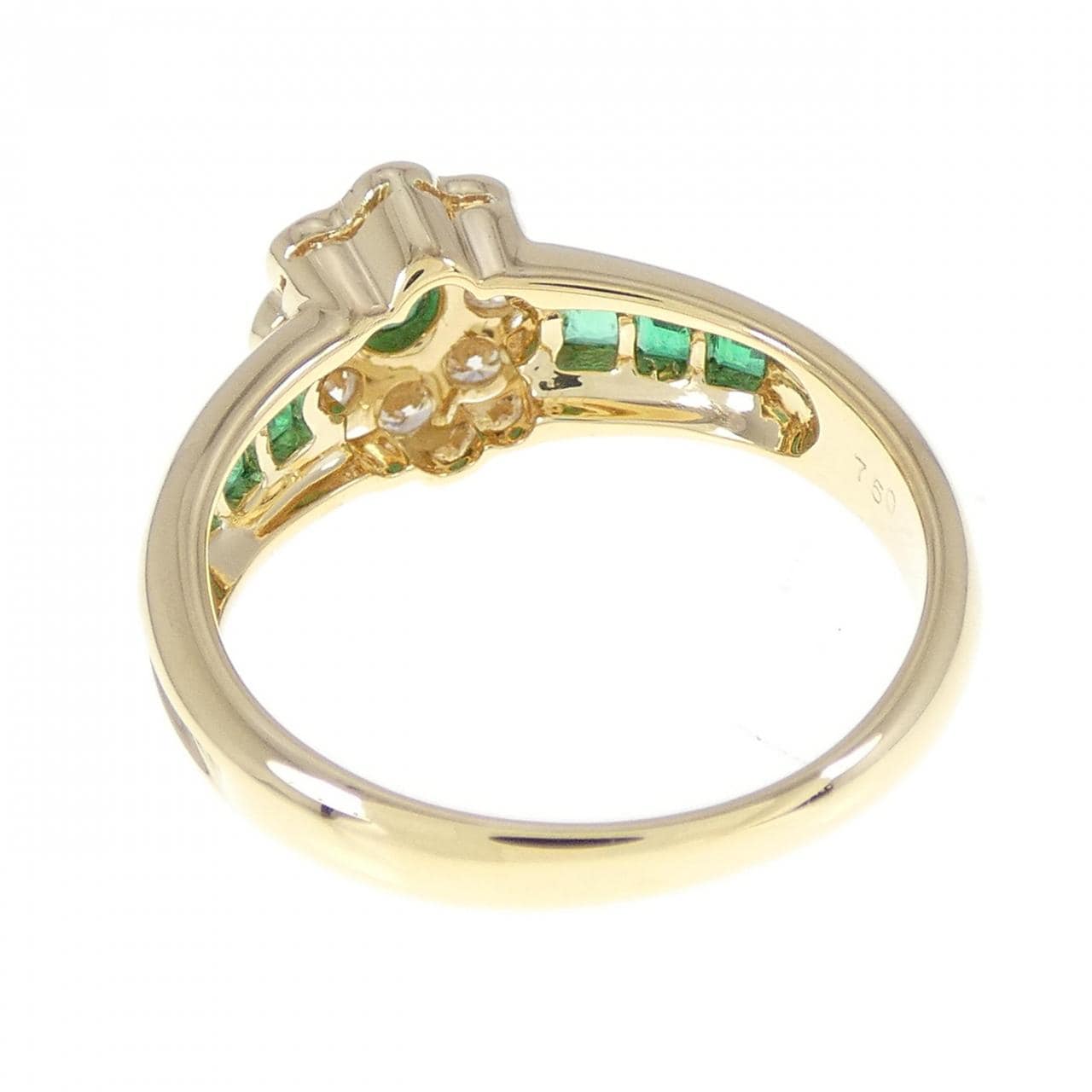 750YG Emerald Ring 0.39CT