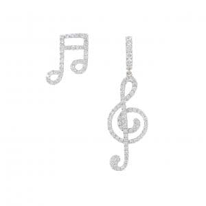 K18WG ダイヤモンド ピアス 0.85CT