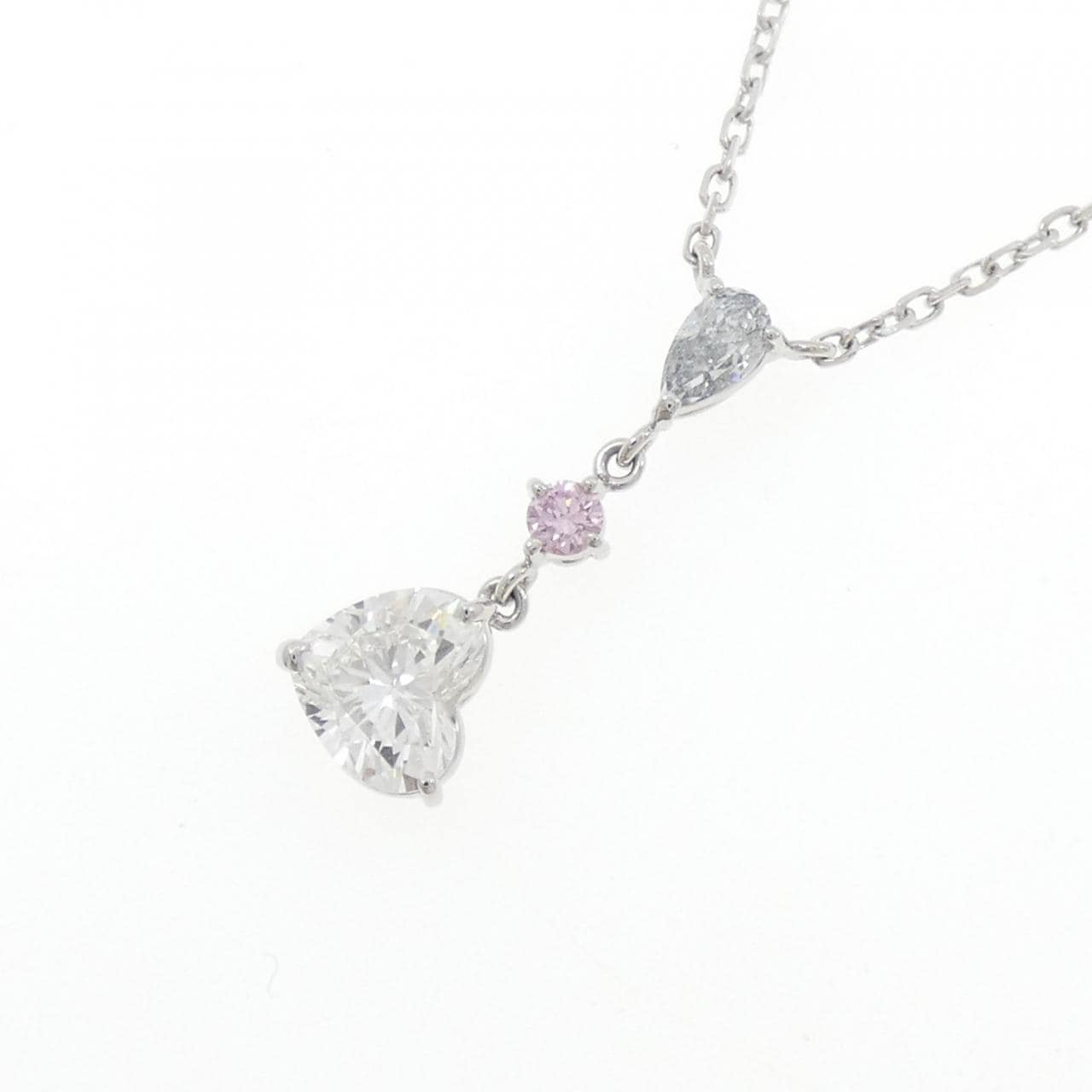 ミキモト ダイヤモンド ネックレス 0.27CT FLGB SI2 /1.11CT G VS2 ハートシェイプ