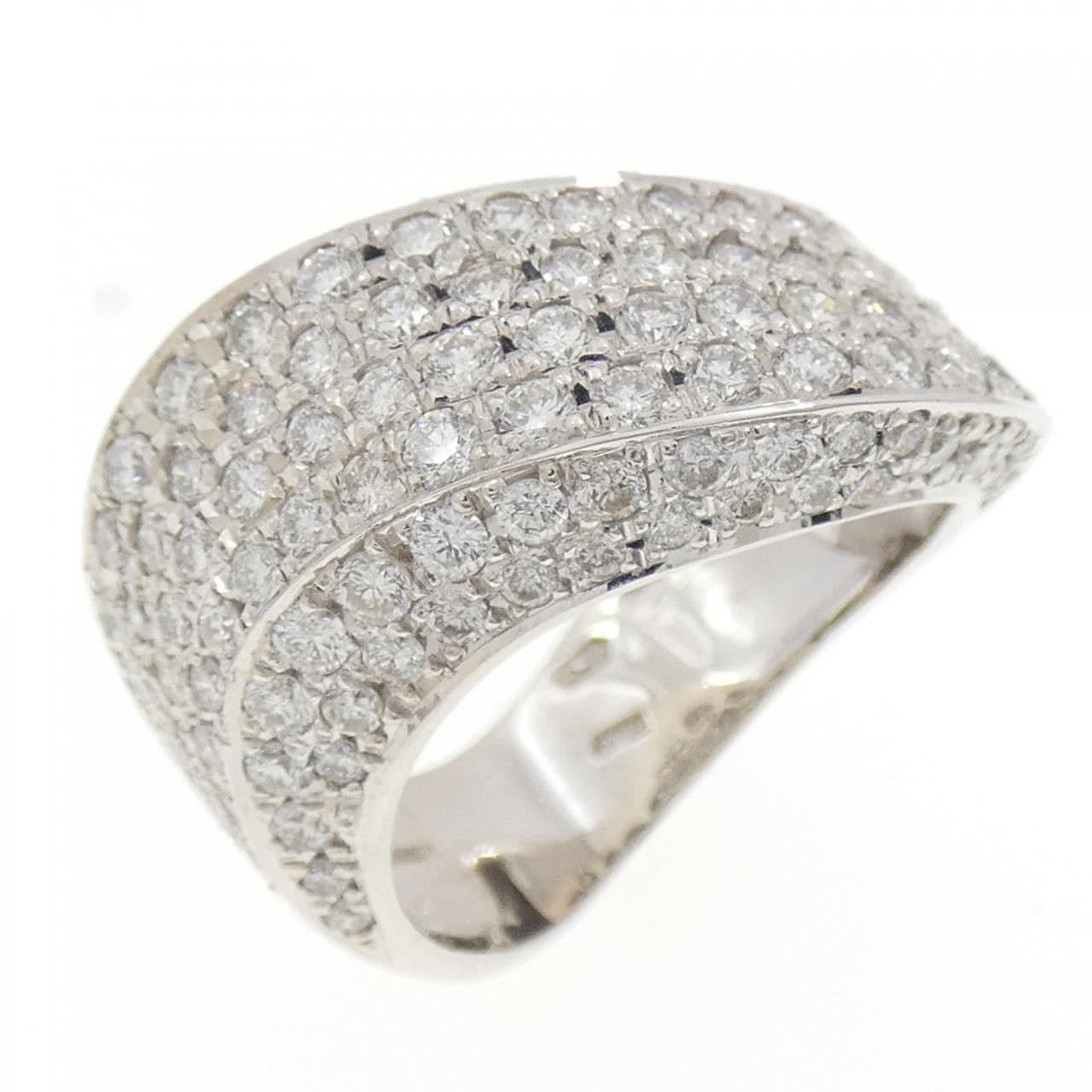 K18WG パヴェ ダイヤモンド リング 2.50CT