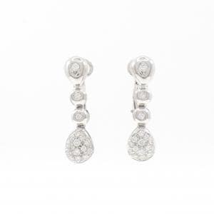 750WG パヴェ ダイヤモンド ピアス 0.42CT