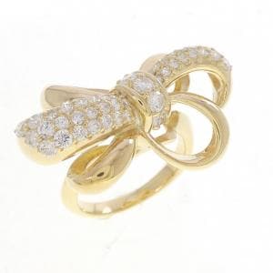 K18YG リボン ダイヤモンド リング 1.04CT