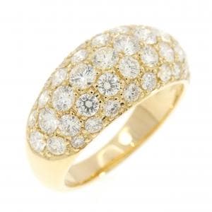 K18YG パヴェ ダイヤモンド リング 1.50CT