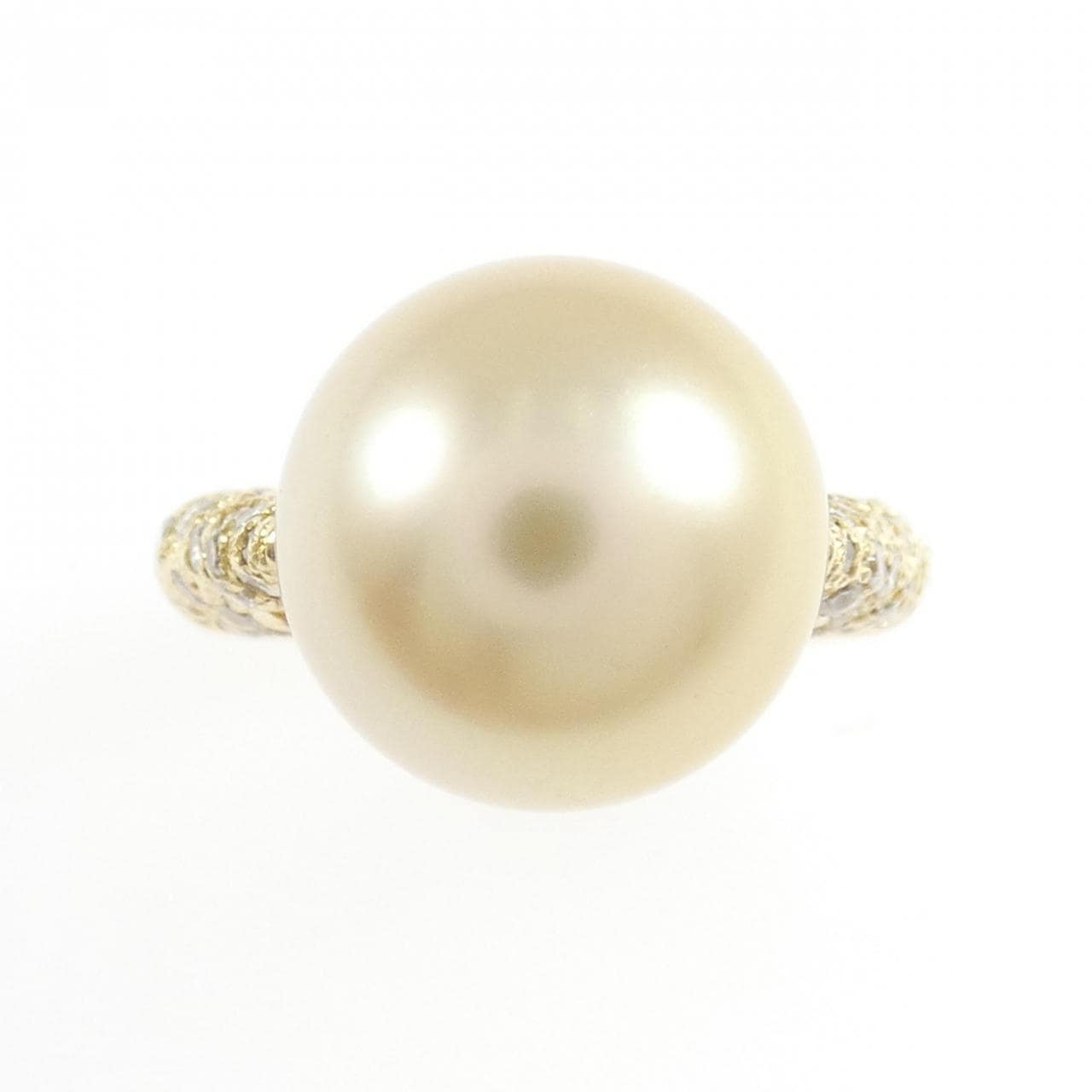 K18YG 白蝶パール リング 12.4mm