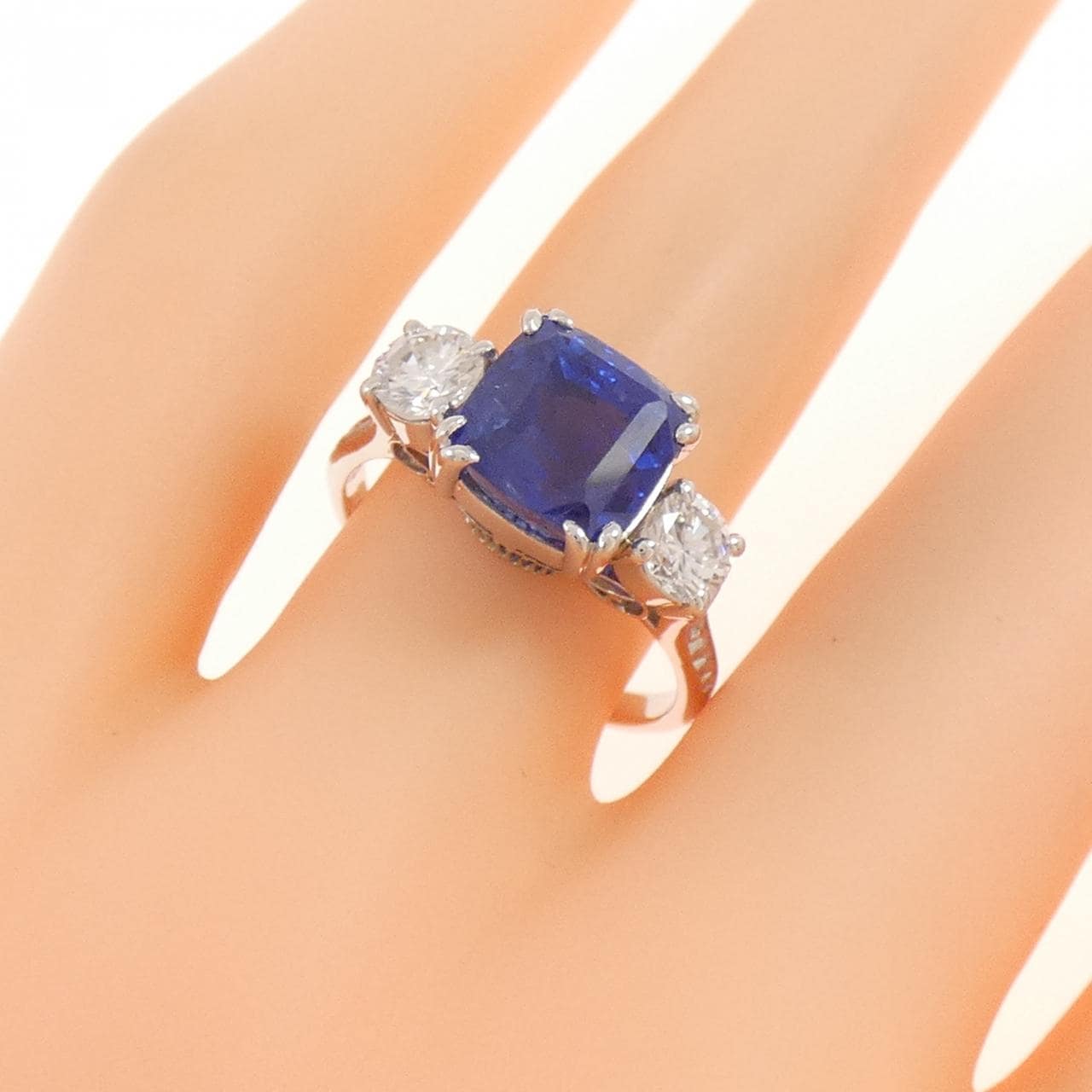 PM 非加熱 サファイヤ リング 4.34CT スリランカ産