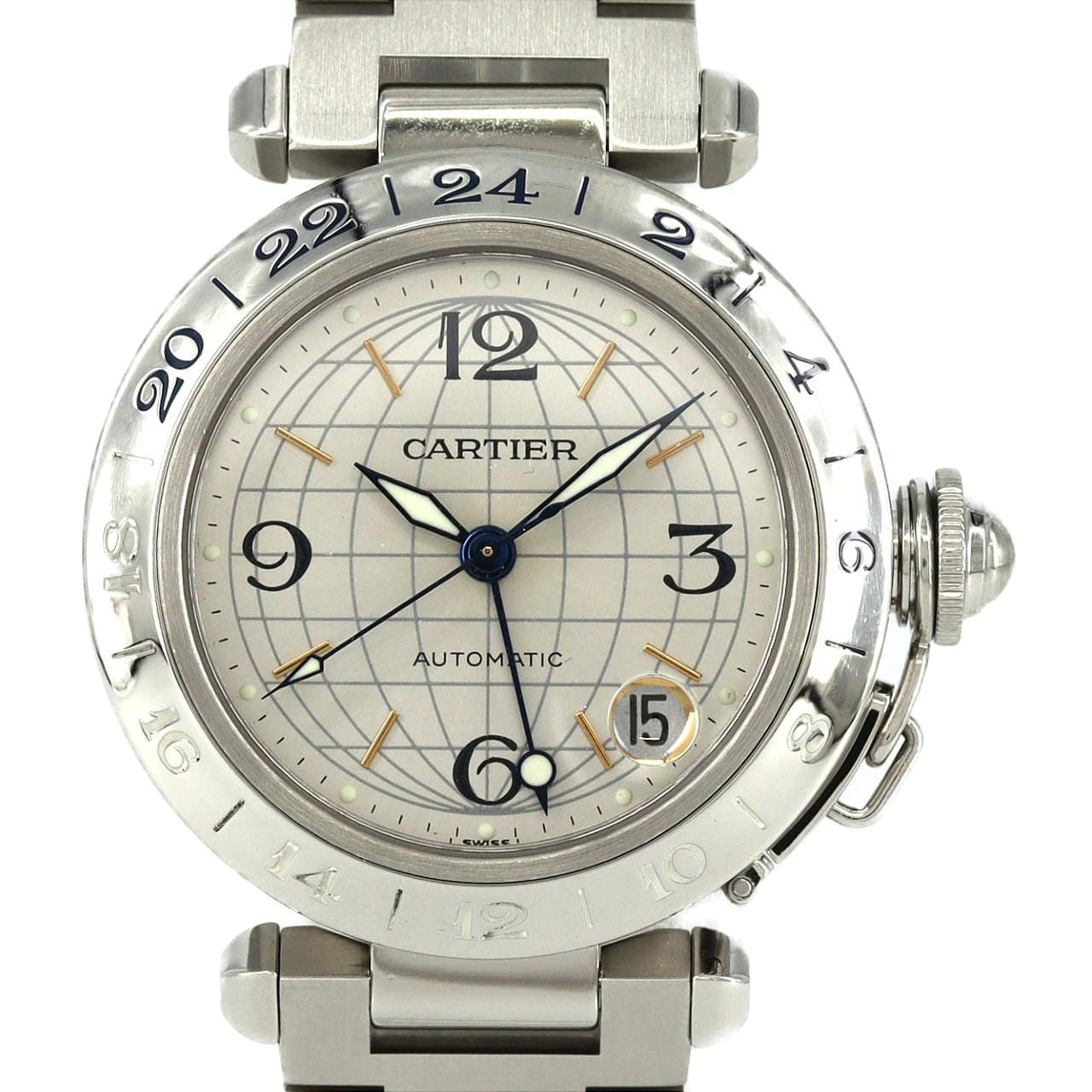 カルティエ パシャC GMT W31029M7 SS 自動巻