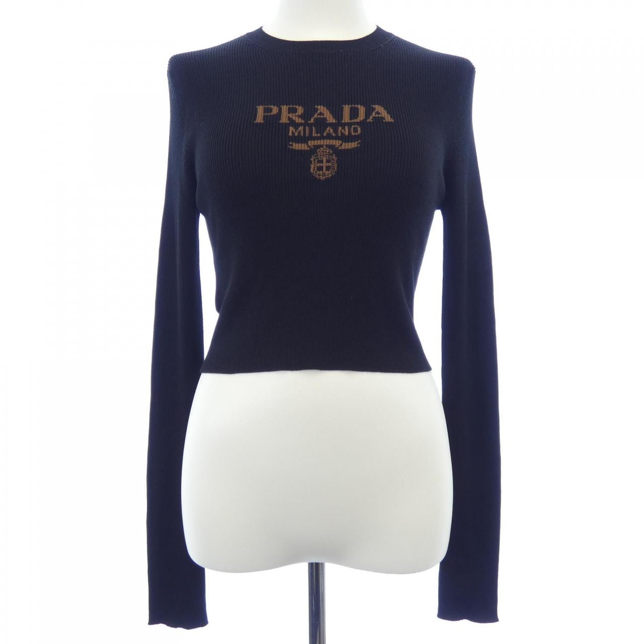 プラダ PRADA ロゴ入り シルク クロップドセーター P24S1G S222 11MY トップス