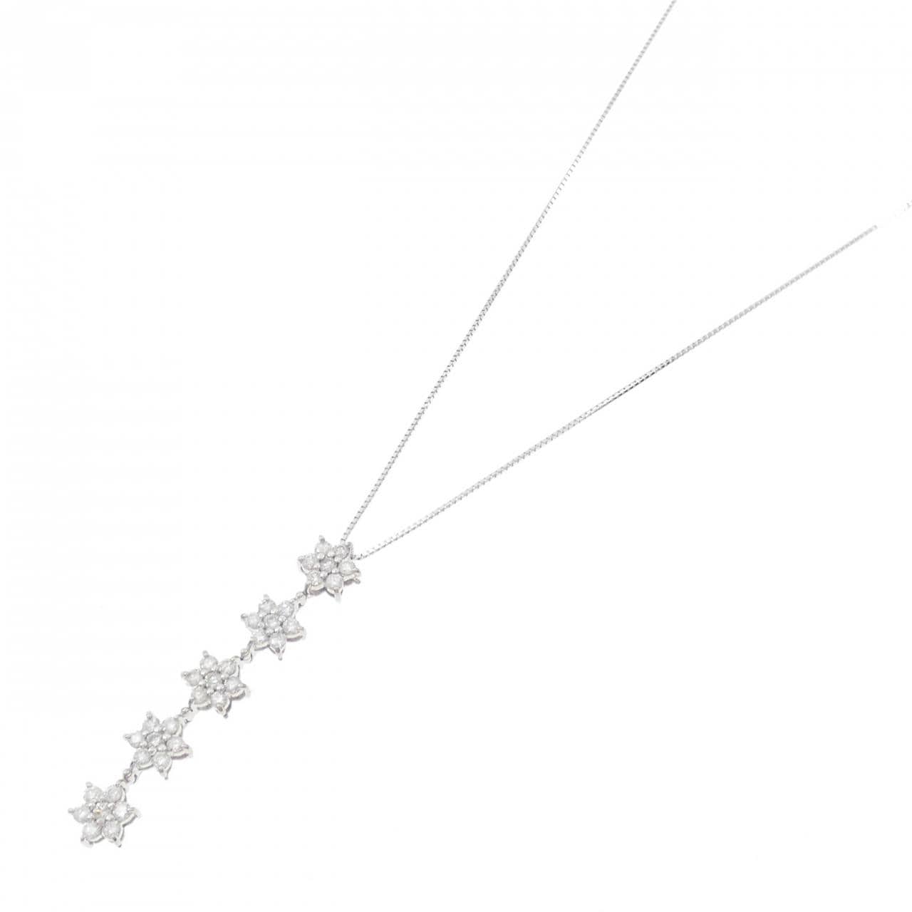 K18WG ダイヤモンド ネックレス 1.00CT