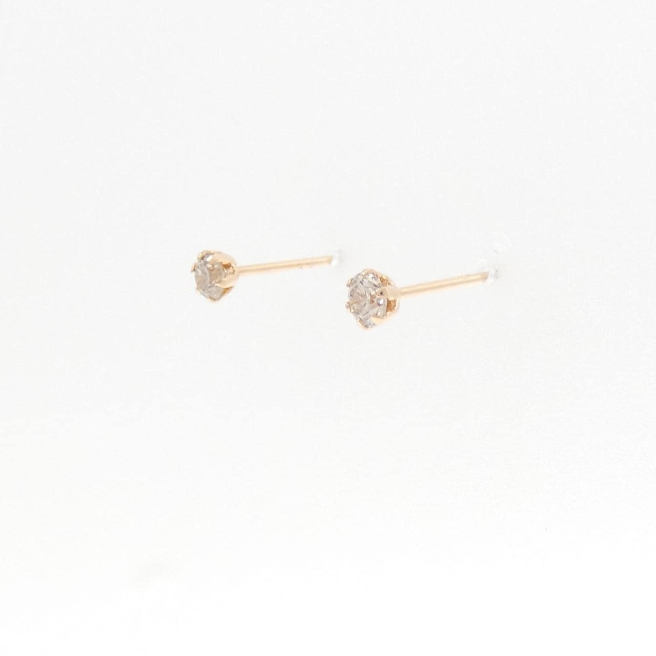K18PG ソリティア ダイヤモンド ピアス 0.20CT