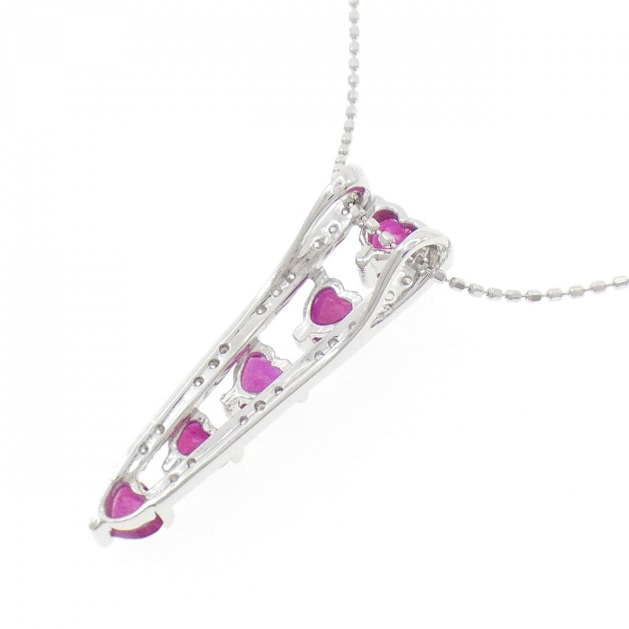 K18WG ルビー ネックレス 1.35CT