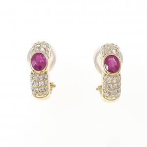 K18YG ルビー ピアス 0.80CT