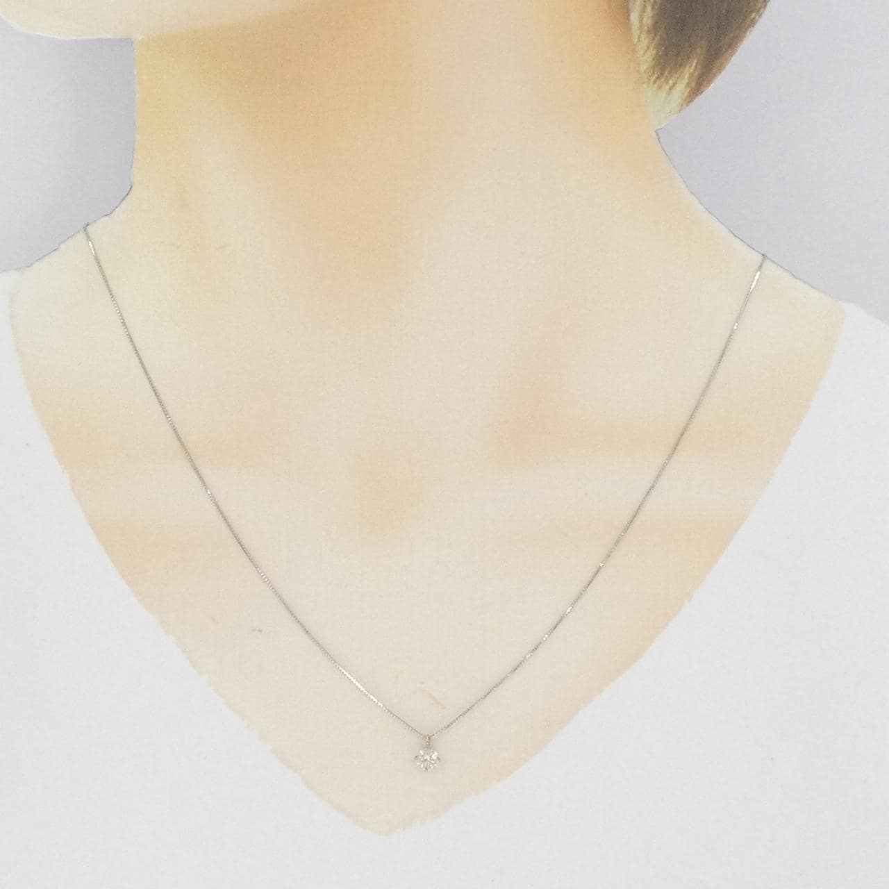 PT900/PT850 ソリティア ダイヤモンド ネックレス 0.30CT