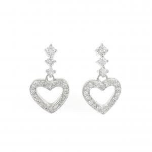 K18WG ハート ダイヤモンド ピアス 0.33CT