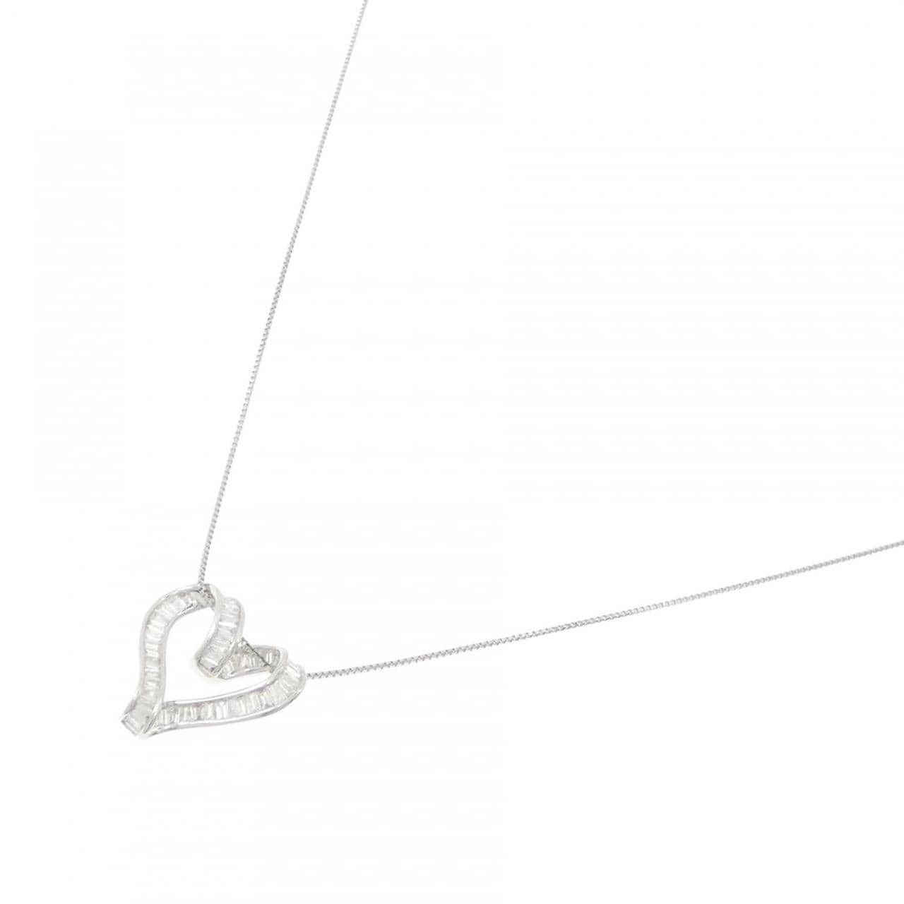 K18WG ハート ダイヤモンド ネックレス 0.40CT