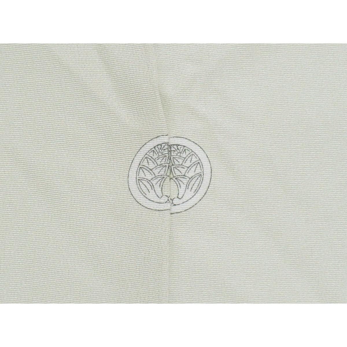 色留袖　友禅金彩加工　刺繍入り　丸に抱茗荷