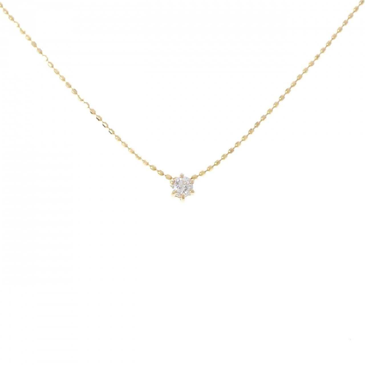 K18YG ソリティア ダイヤモンド ネックレス 0.09CT