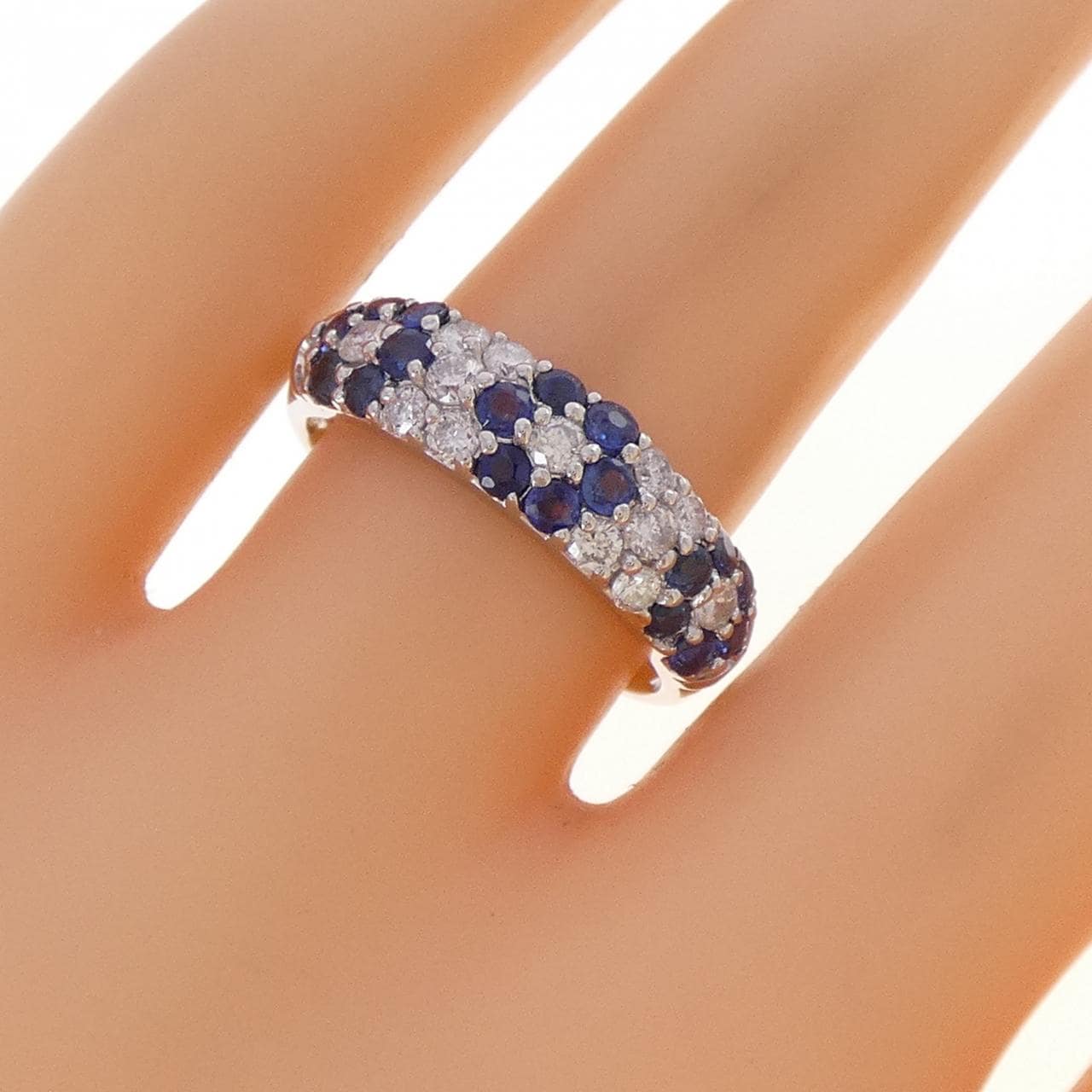 PT900 フラワー サファイヤ リング 0.85CT
