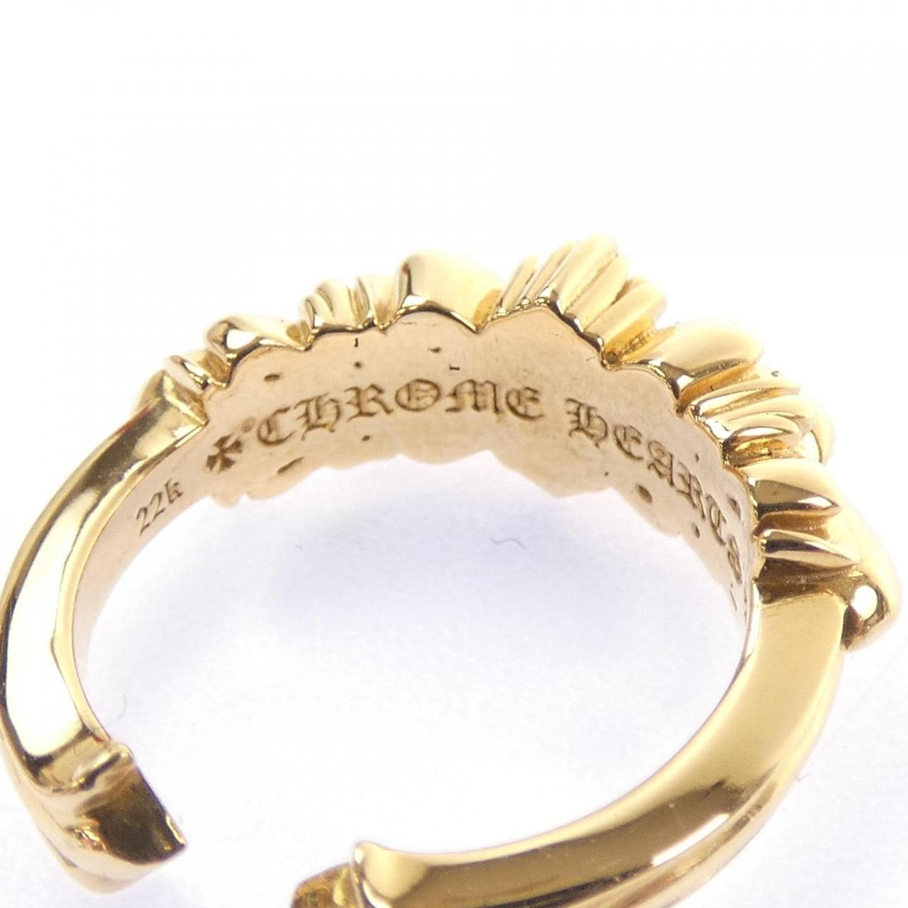 クロムハーツ CHROME HEARTS BABY CLSC DBL FLRL CRS OPEN GLD 207159922GLD RING