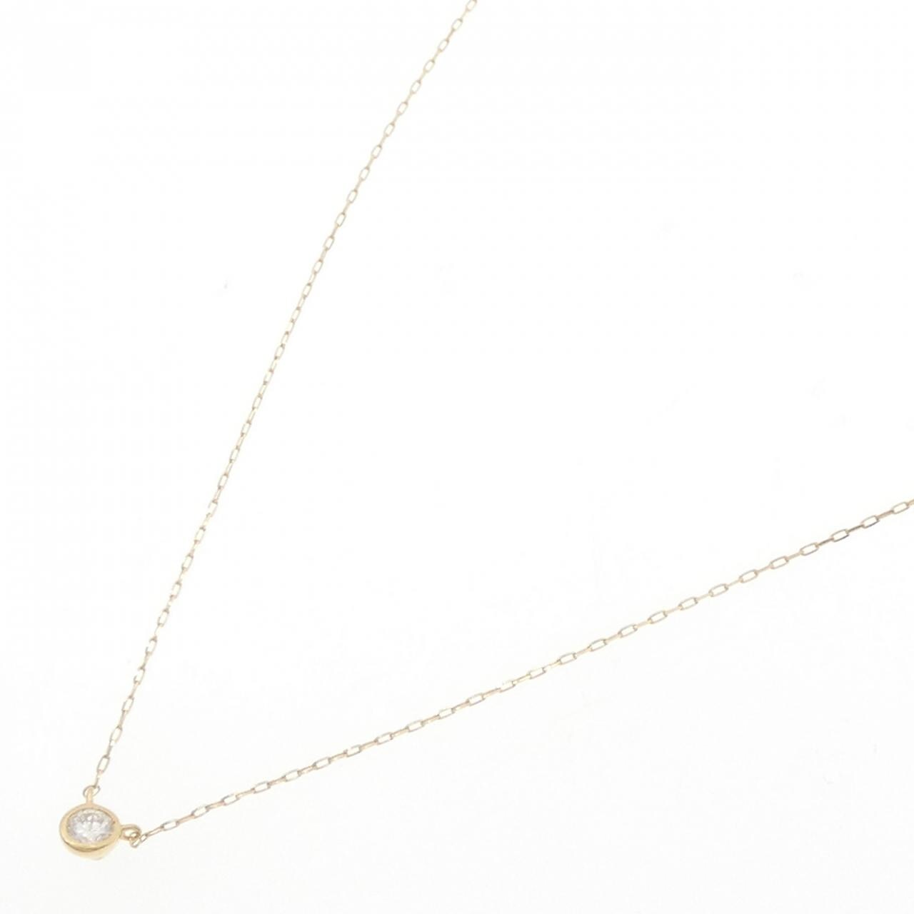 K18YG ソリティア ダイヤモンド ネックレス 0.10CT