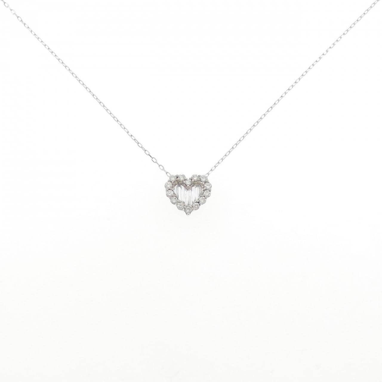 K18WG ハート ダイヤモンド ネックレス 0.72CT