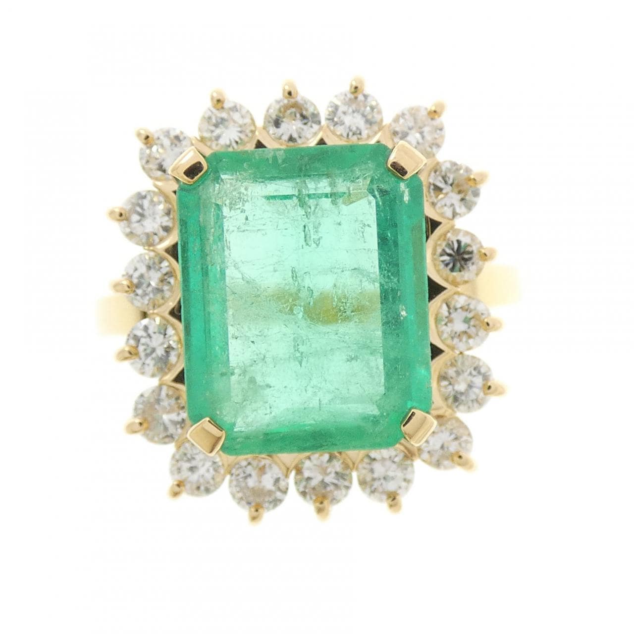 K18YG エメラルド リング 3.41CT